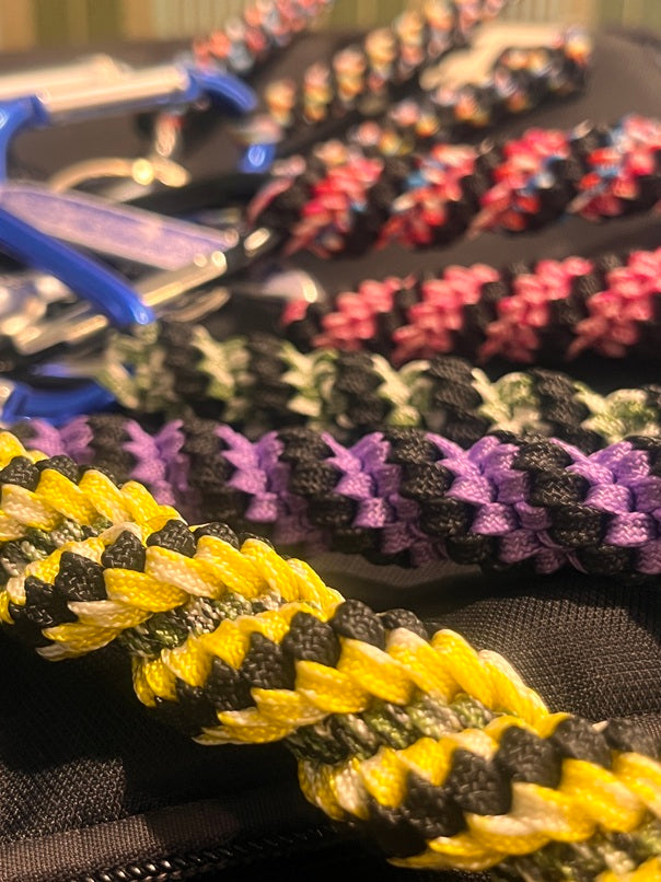 5"(13cm) 2-string Artisan Handwoven Helix Spiral Paracord Collectible Keychain – Black & Orange
